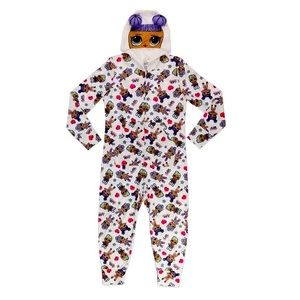 NWT LOL Surprise Girls Hooded One Piece Jumpsuit Pajamas